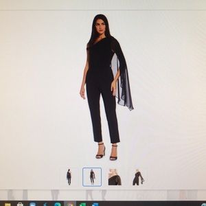 Adrianna Papell one shoulder cape jumpsuit